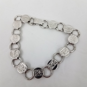 Sarah Coventry Bracelet Disc Silver Tone Textured‎